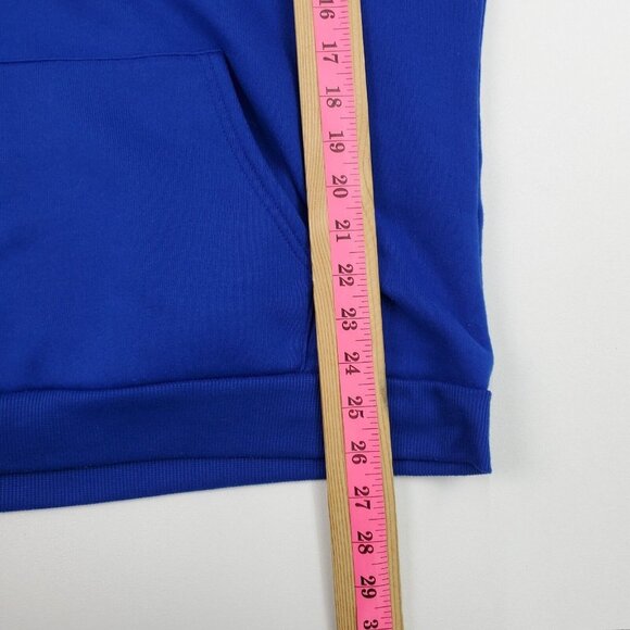 SHEIN New York Graphic Thermal Hoodie Sweatshirt Size XL Blue Kangaroo Pocket - Picture 13 of 13